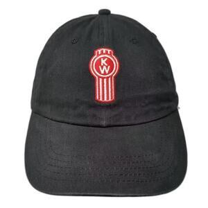 Kenworth Baseball Cap Black Red OS Cotton Embroidered Adjustable Strapback Hat